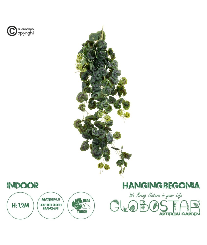 GloboStar® Artificial Garden BEGONIA HANGING BRANCH 20245 Τεχνητό Διακοσμητικό Κρεμαστό Φυτό Βιγόνια Υ120cm